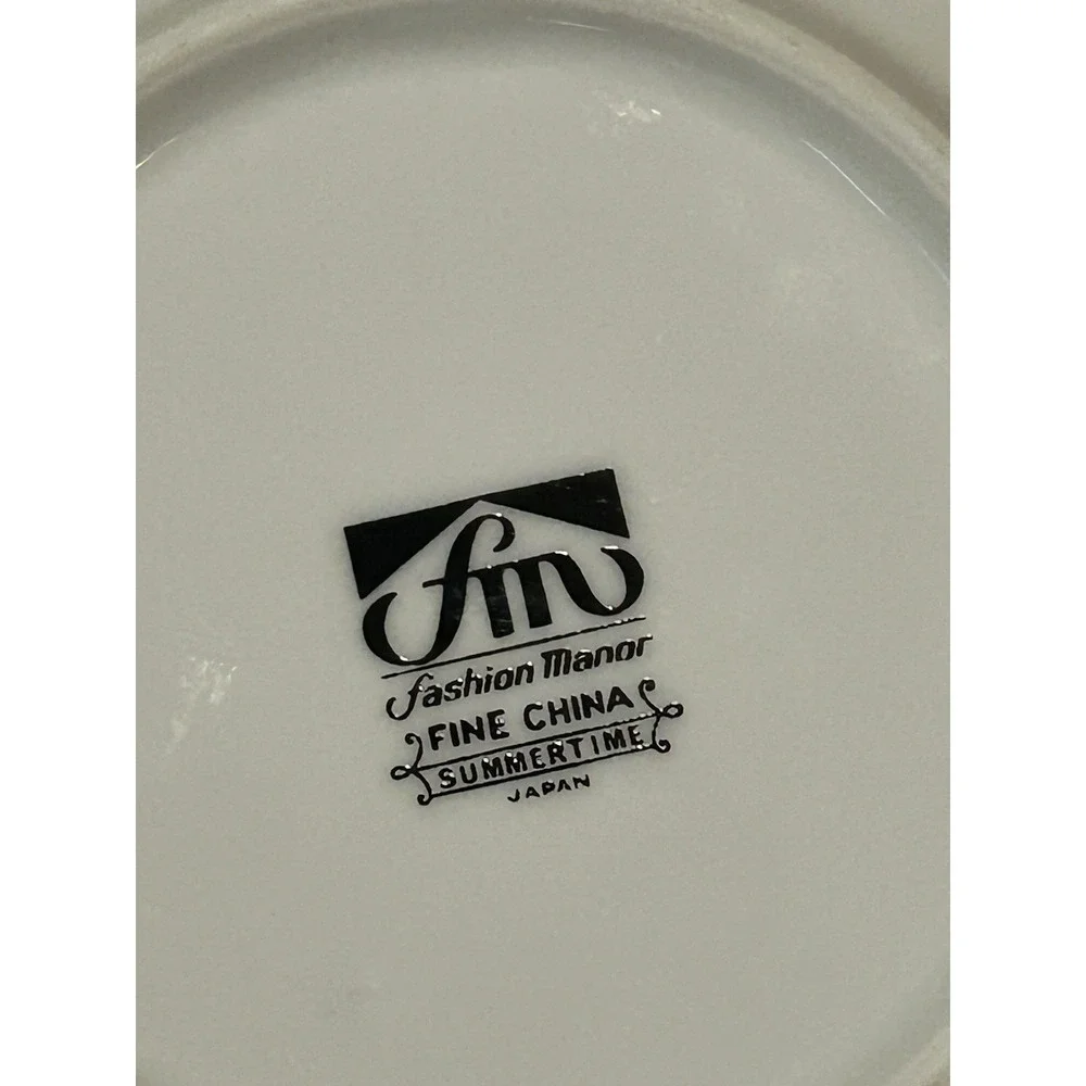 Vintage Fashion Manor Summertime Fine‎ China Desert Plates Set of 4